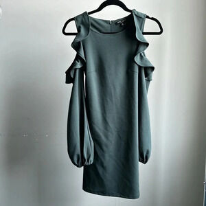 Romeo & Juliet Couture Green Open Shoulder Dress | Green Open Shoulder Dress